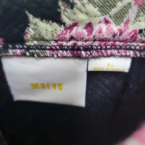 Maeve Anthropologie Women's Stretch Knit Rose Floral Zipper Back Skirt Size XL - Picture 4 of 4